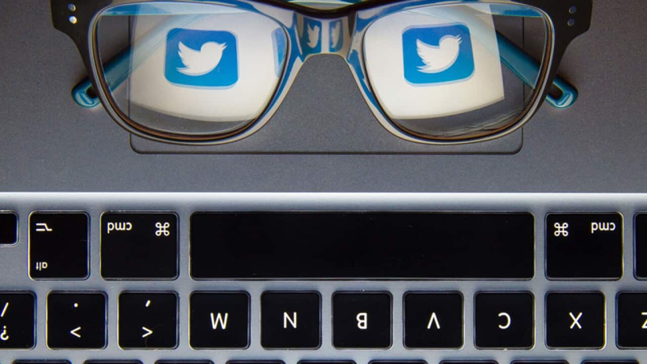 The logo of social network site Twitter