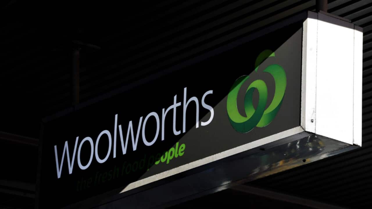 Woolworths supermarket signage at a store in Sydney