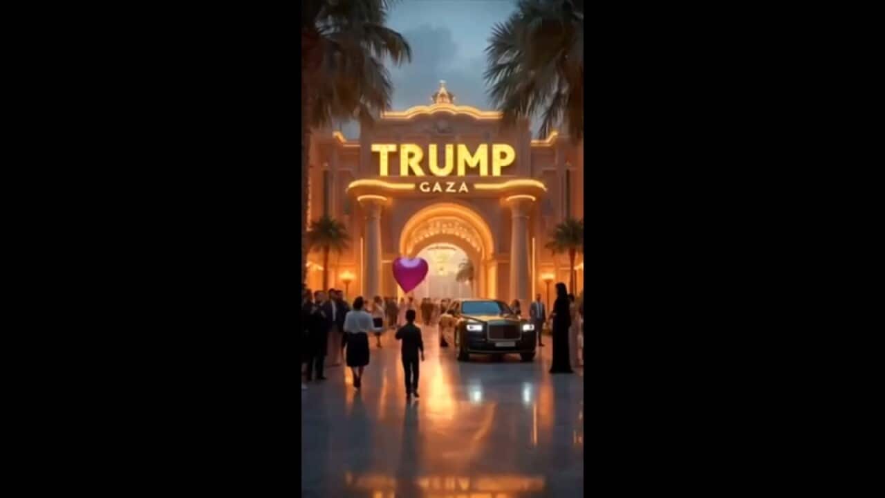 Screenshot from Donald Trump's social media video touting his vision for Gaza (SBS).jpg