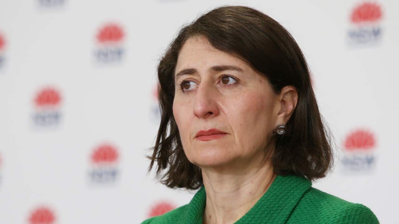 NSW Premier Gladys Berejiklian takes questions during a COVID-19 update (Getty Images)