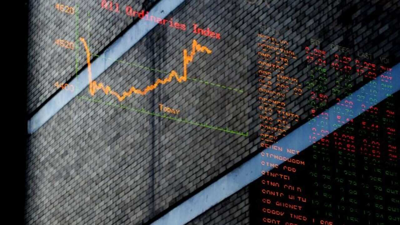 ASX board reflection.