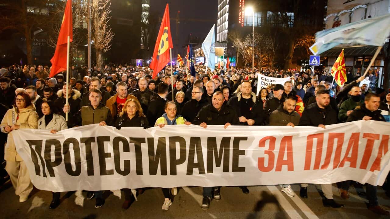 North Macedonia Workers Protest