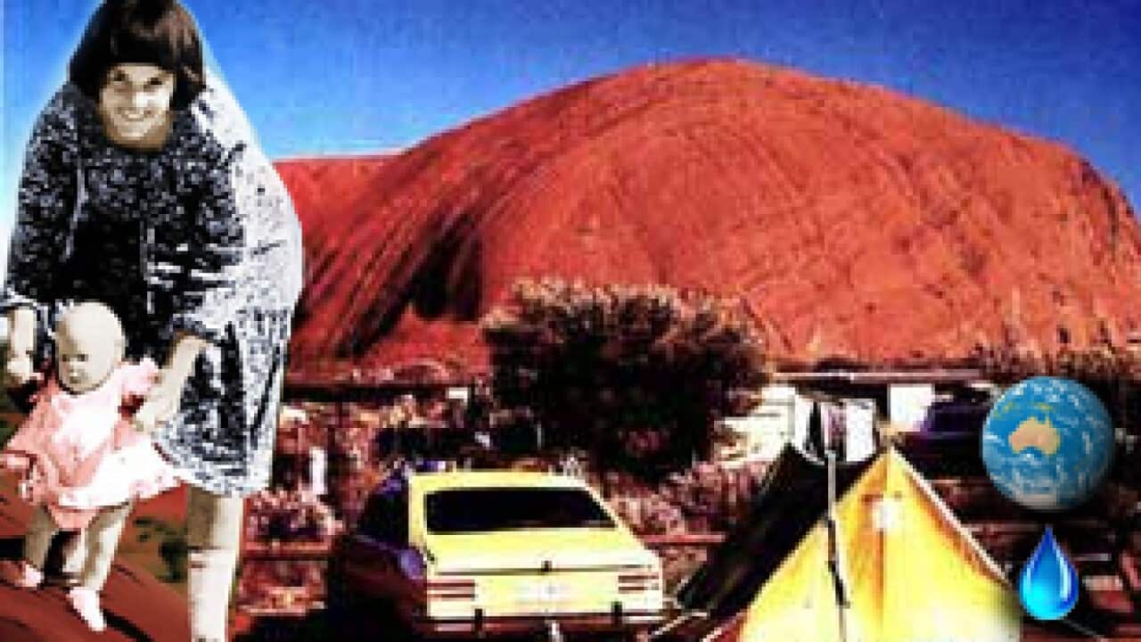 Two month old Azaria Chamberlain disappears while on a family camping holiday at Uluru (Ayers Rock), Australia