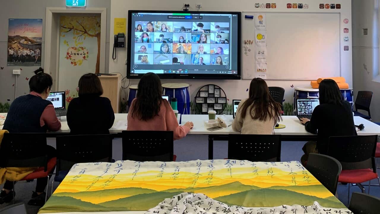 Online learning class at NSW School of Languages