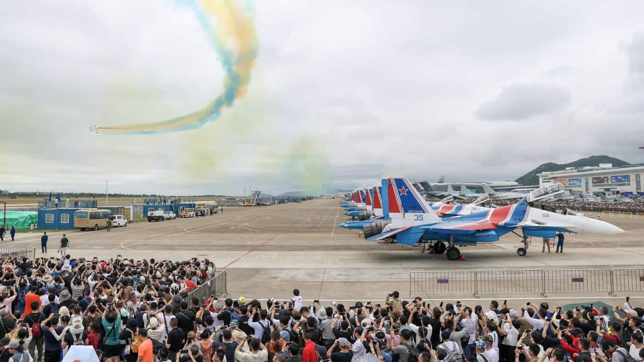Visitors at the Airshow China event.