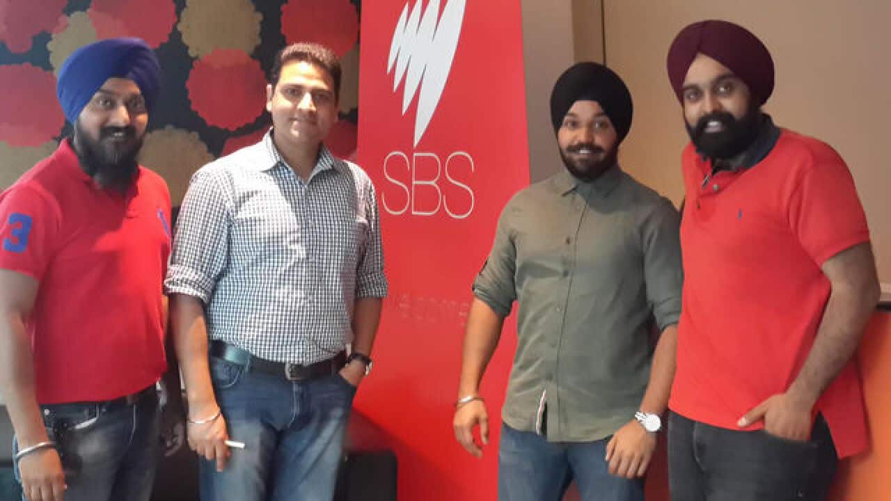Hardeep, Harmeet and Devinder at SBS Studios