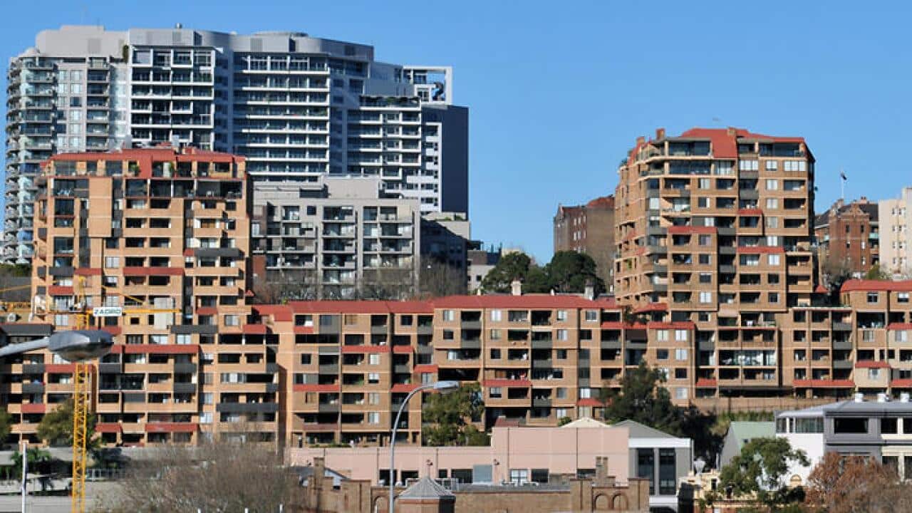 Residential and commercial buildings in Sydney.