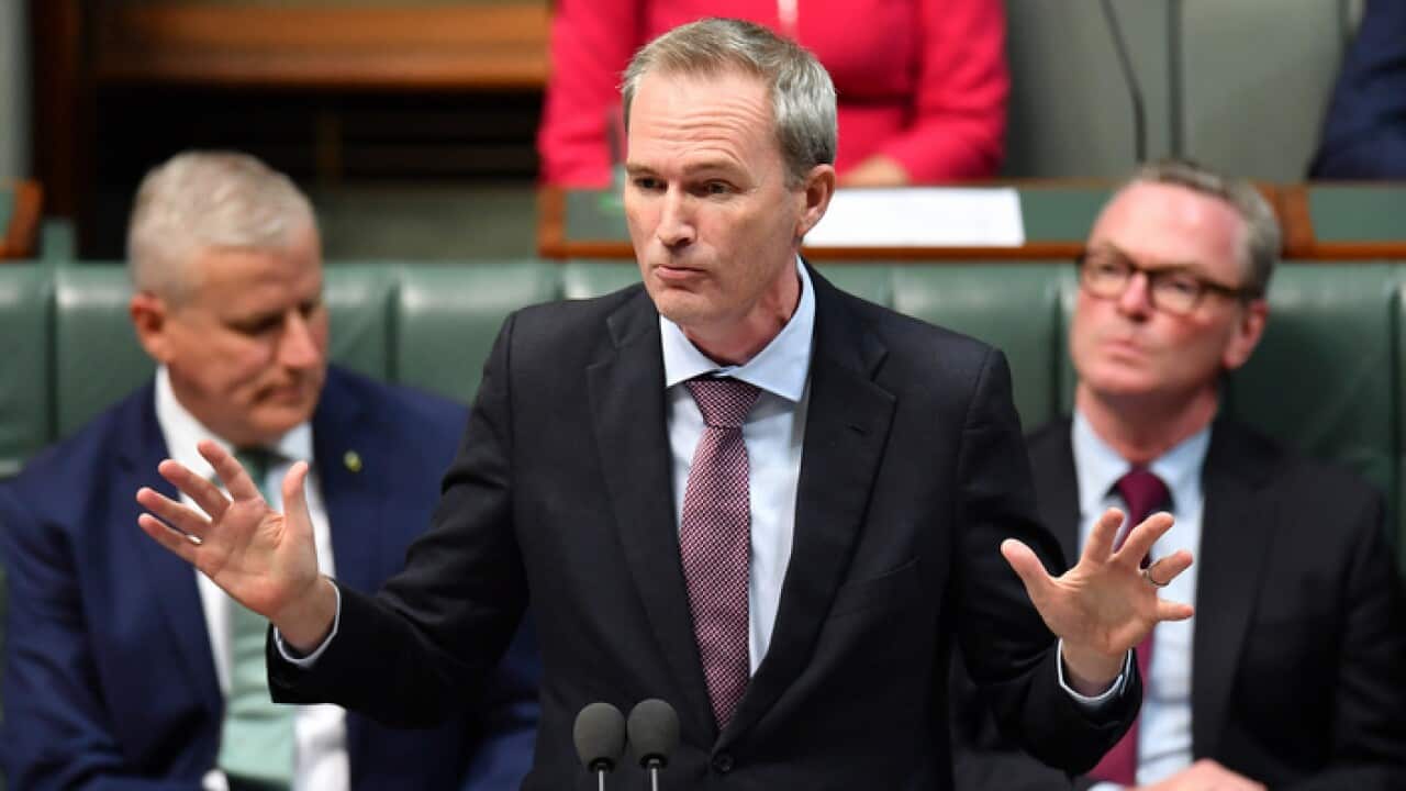 Minister for Immigration David Coleman during Question Time in the House of Representatives at Parliament House in Canberra, Wednesday, February 20, 2019. (AAP Image/Dean Lewins) NO ARCHIVING
