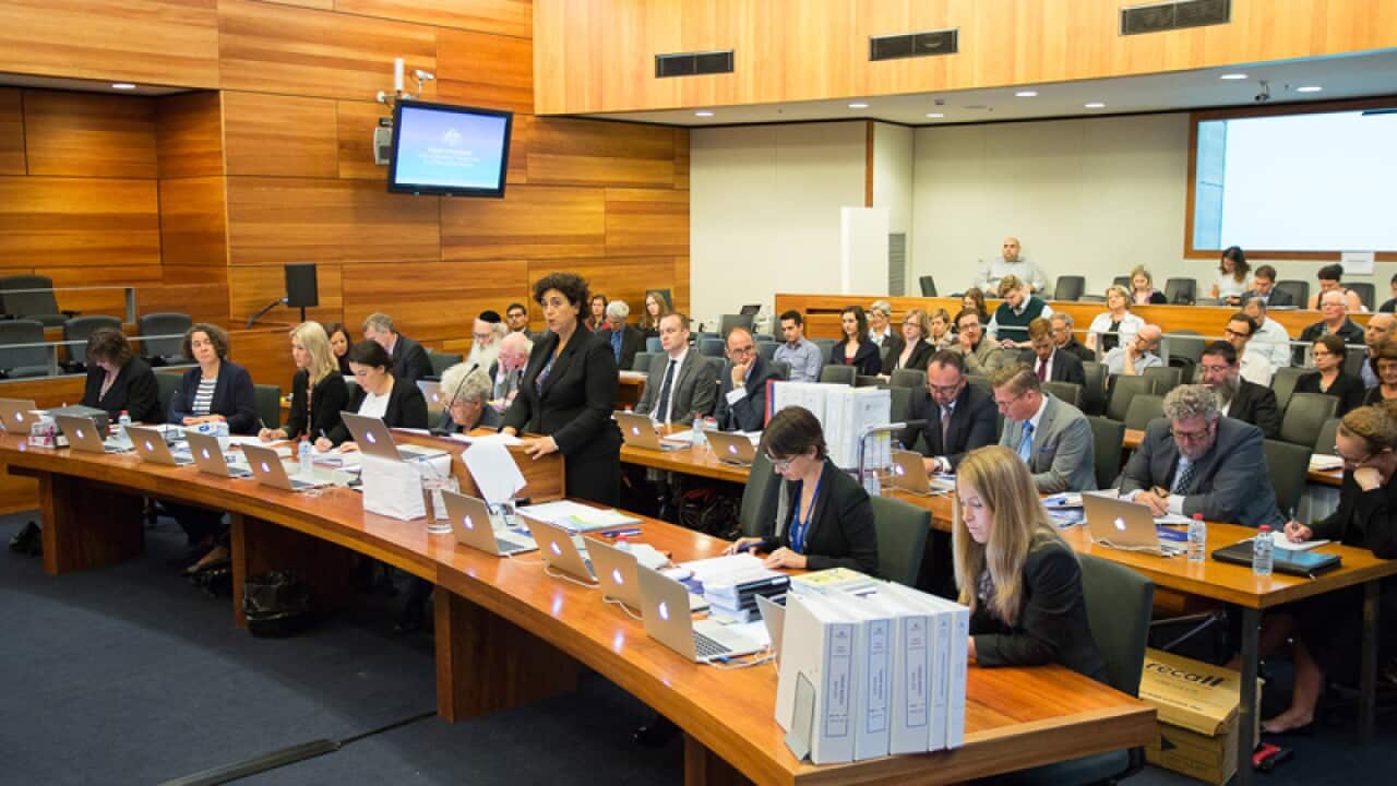 The public hearing into the response of Yeshivah Melbourne and Yeshiva Bondi to child sexual abuse in Melbourne, Feb. 2, 2015. (AAP)