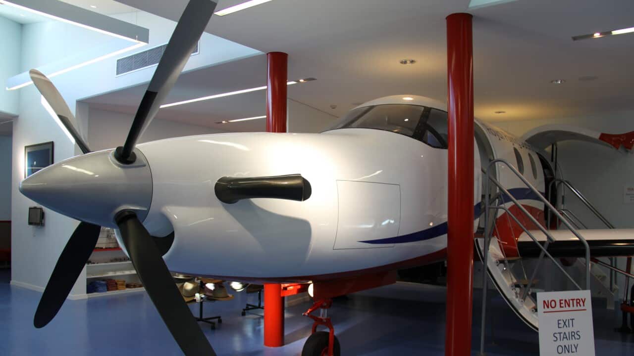 A plane on display in Alice Springs