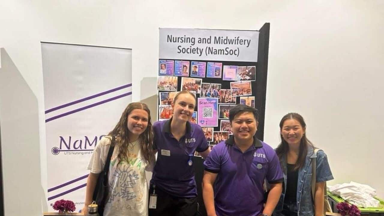Olivia Stokes (second from the left) with other members of the UTS Nursing and Midwifery Society_Supplied.jpg