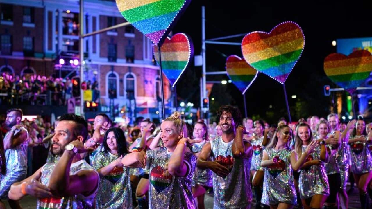Participants at the Gay and Lesbian Mardi Gras parade in Sydney.