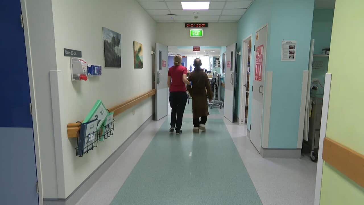 A patient is treated in hospital