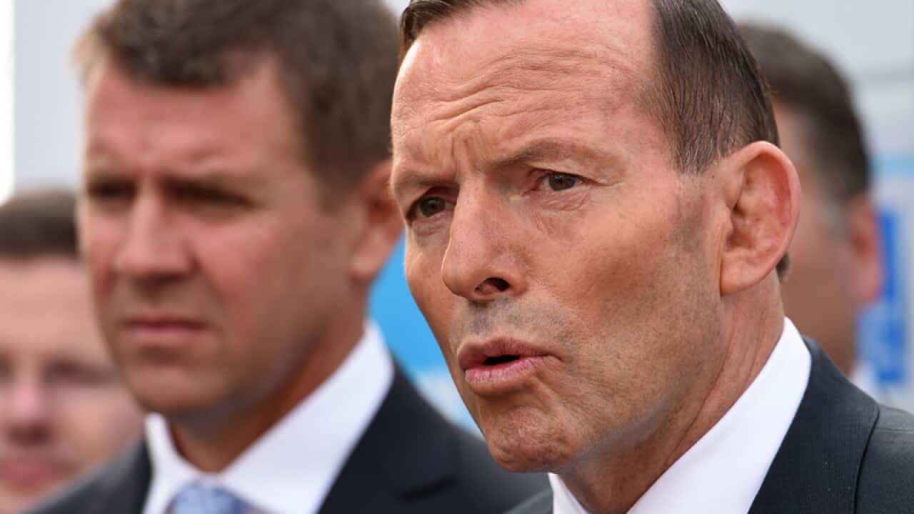 Prime Minister Tony Abbott along with NSW Premier Mike Baird