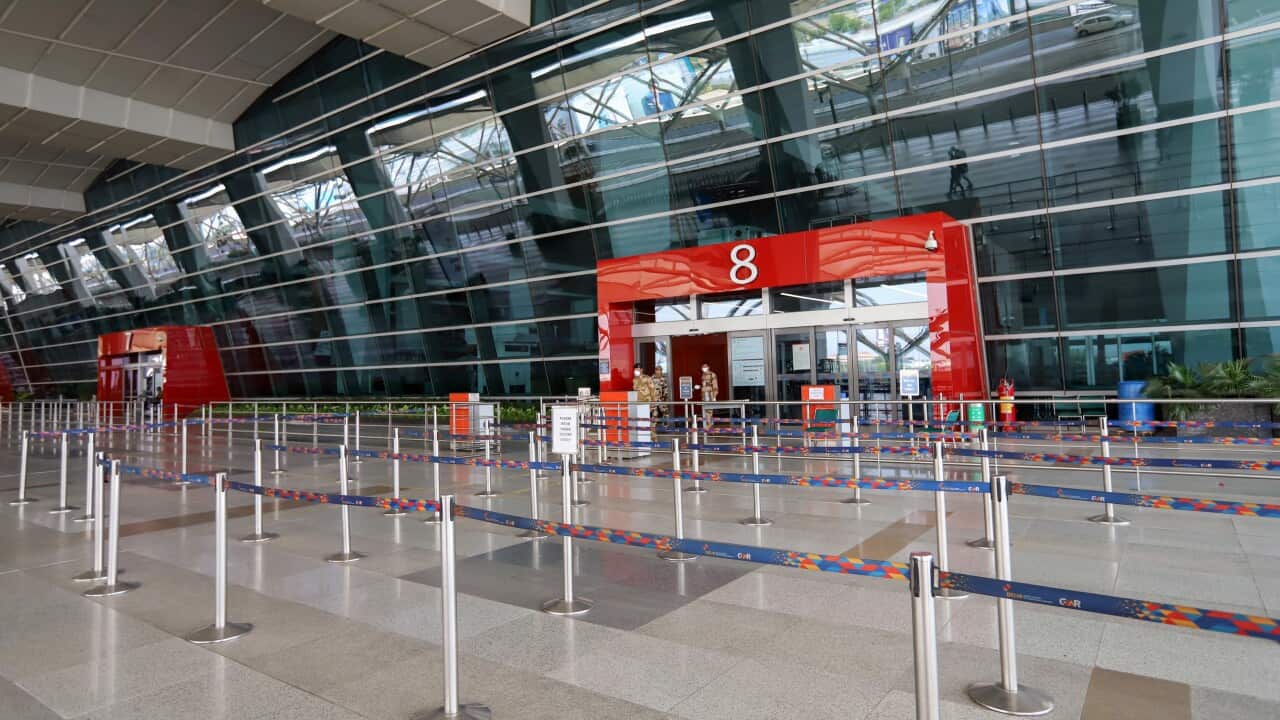 Indira Gandhi international airport used for the evacuations.India has started a very large scale of air evacuation operations for repatriation of stranded abroad passengers. (Photo by Amarjeet Kumar Singh / SOPA Imag/Sipa USA)