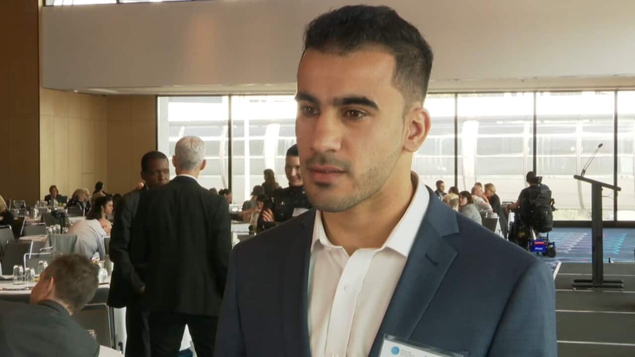 Hakeem Al-Araibi talks to SBS News on Tuesday.