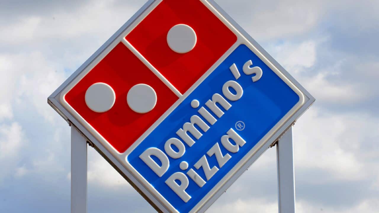 Domino's Pizza sign.