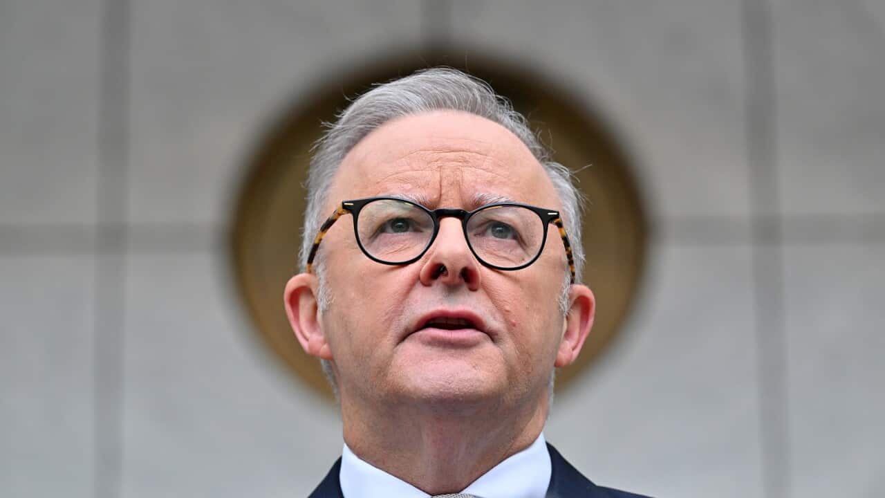 Anthony Albanese making the election announcement