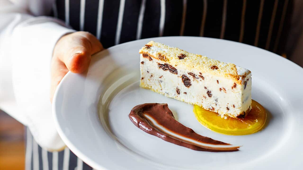 Panettone, orange & dark chocolate semifreddo