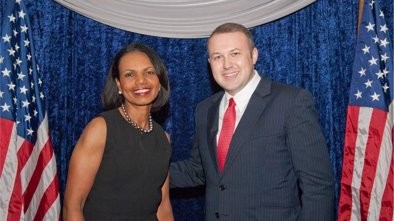 Meto Koloski, UMD President with Condoleezza Rise, Former Us Secretary of State