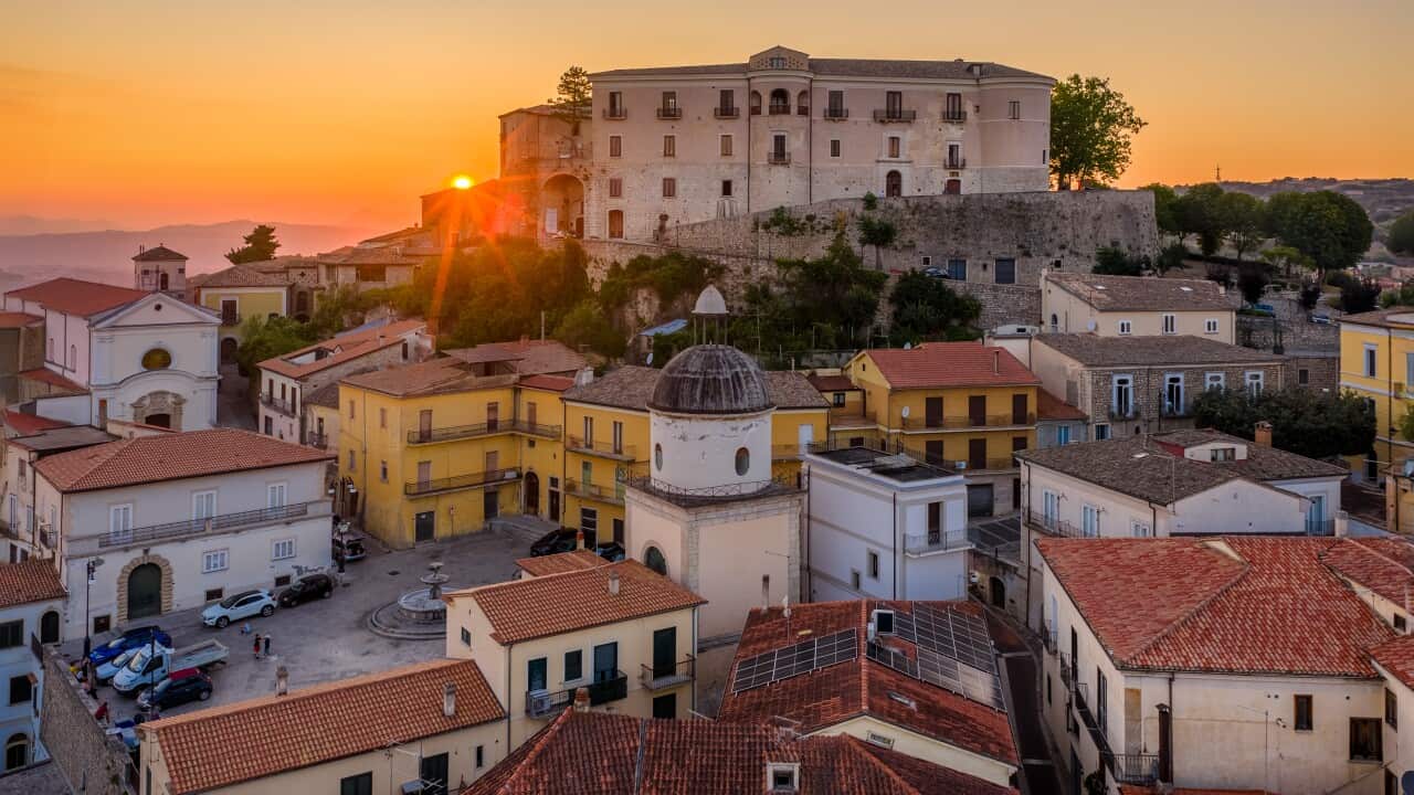 Il castello Gesualdo torreggia sull'omonima cittadina in Irpinia.
