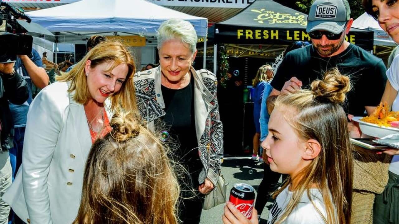 Independent MP Rebekah Sharkie and Kerryn Phelps in Wentworth.