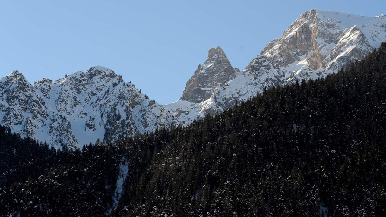 The Queyras mountain range where six skiers died victims of an avalanche a day earlier in the French Alps. (JEAN-PIERRE CLATOT/AFP/Getty Images)