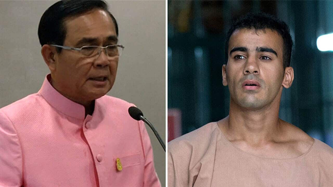 Thai PM Prayut Chan-ocha (pictured left) and Hakeem Al-Araibi (pictured right).