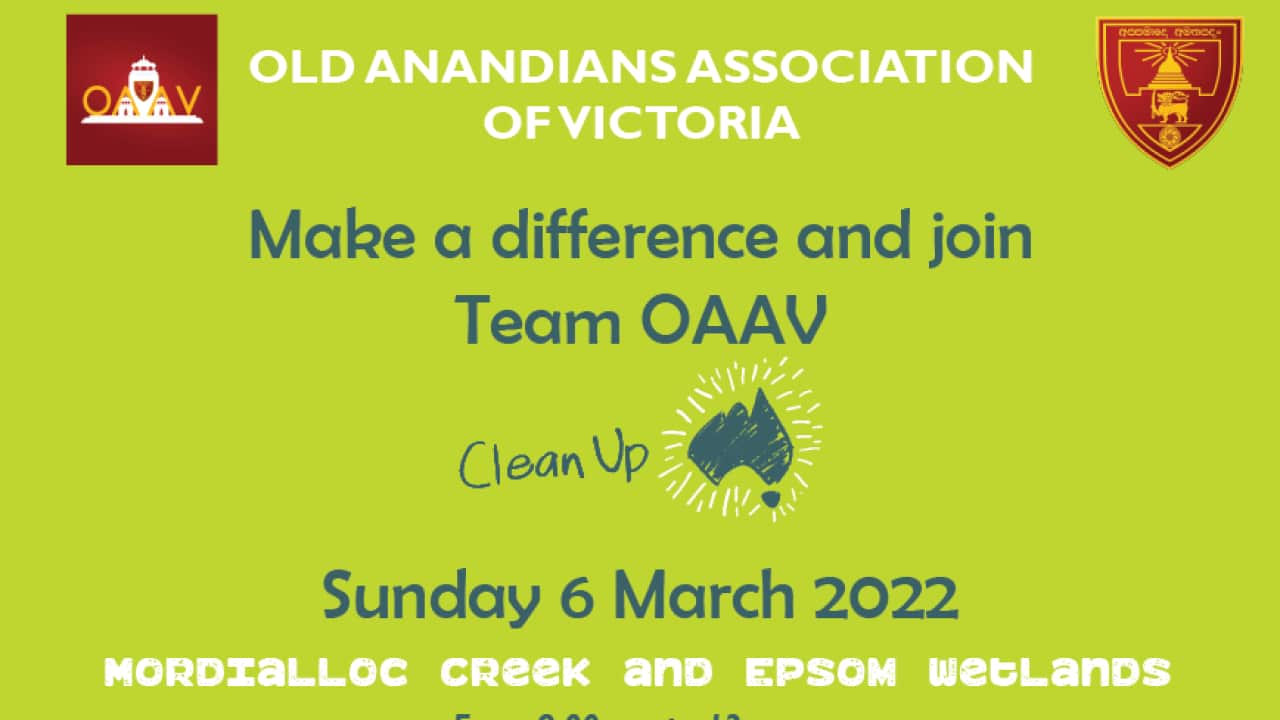 The 17th edition of the Old Anandian Association of Victoria Environmental Project on Clean Up Australia Day on March 6