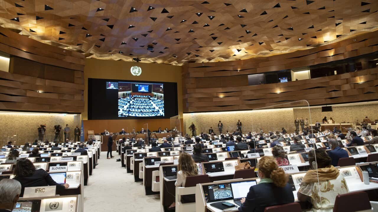 A general view of the High-Level Ministerial Event on the Humanitarian Situation in Afghanistan