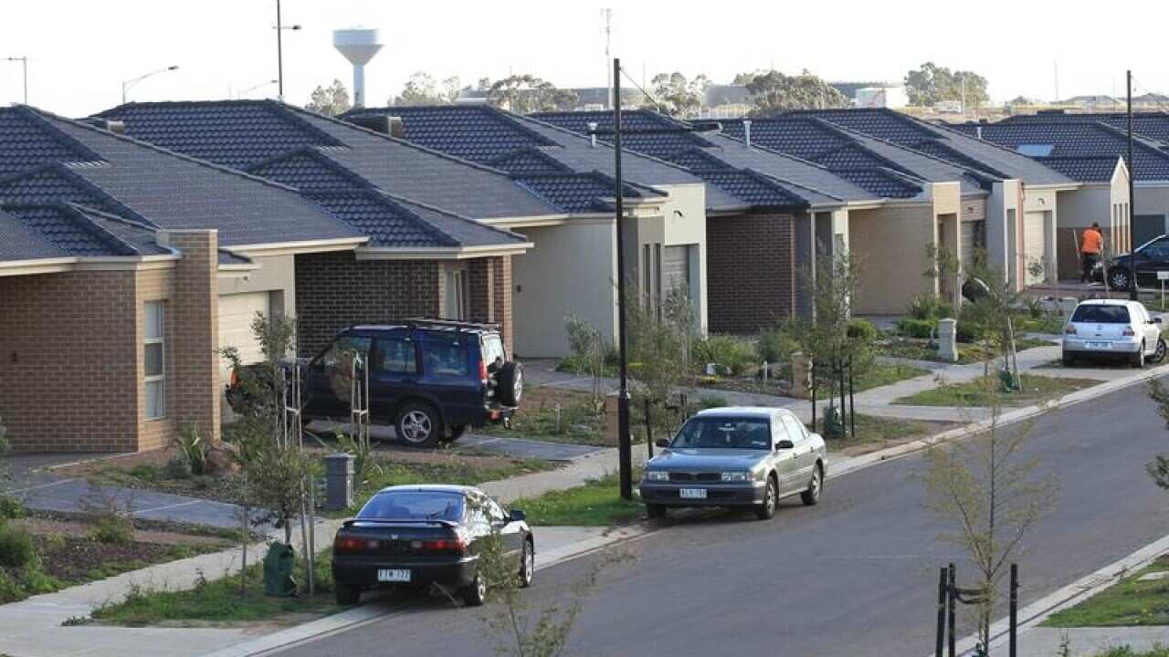 A row of newly built houses