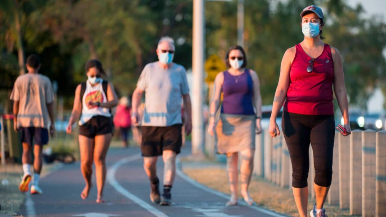 People wearing masks