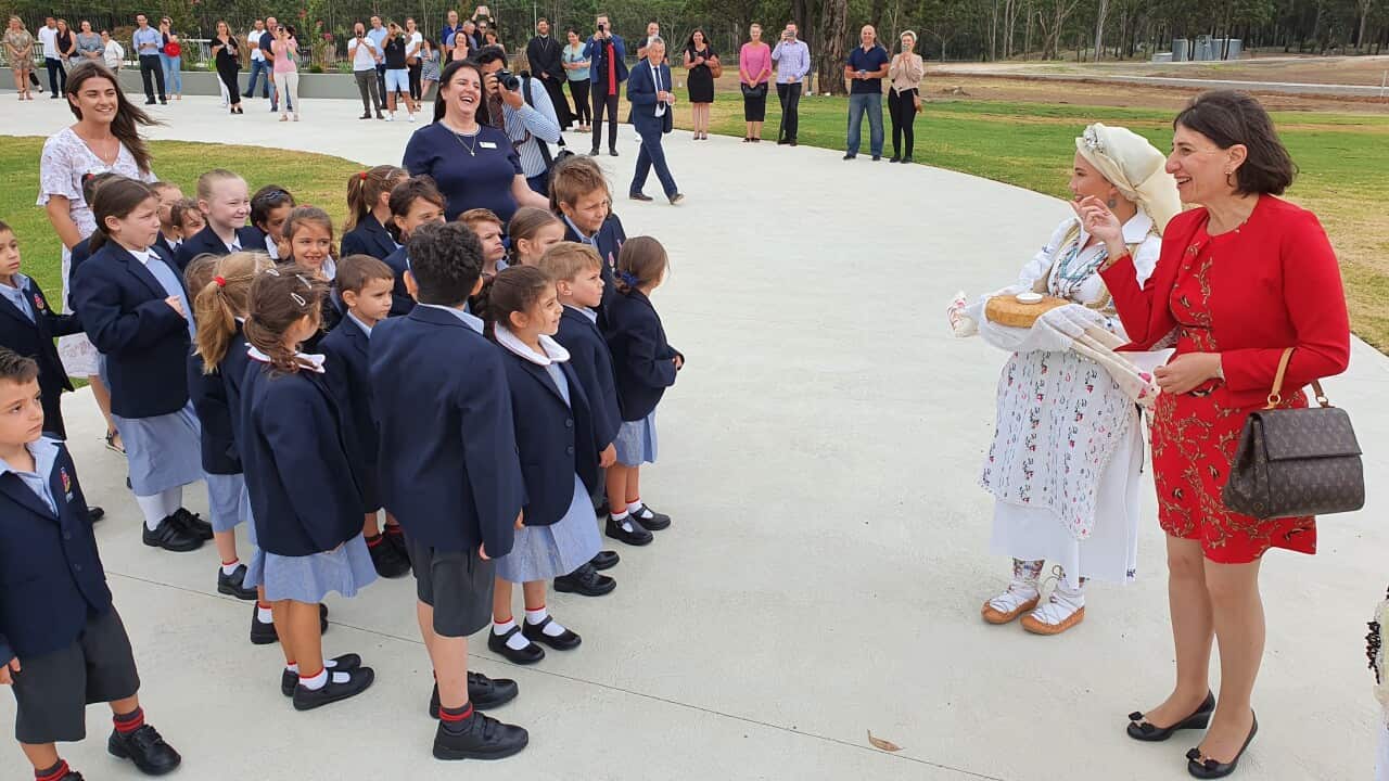 The St Sava College was officially opened by Premier Gladys Berejiklian who later joined students together with the Bishop Siluan and posed for the photo.