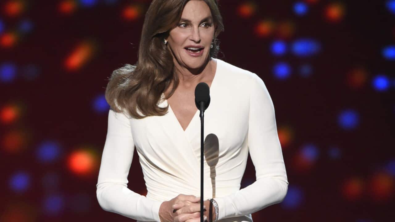 Caitlyn Jenner accepts the Arthur Ashe award