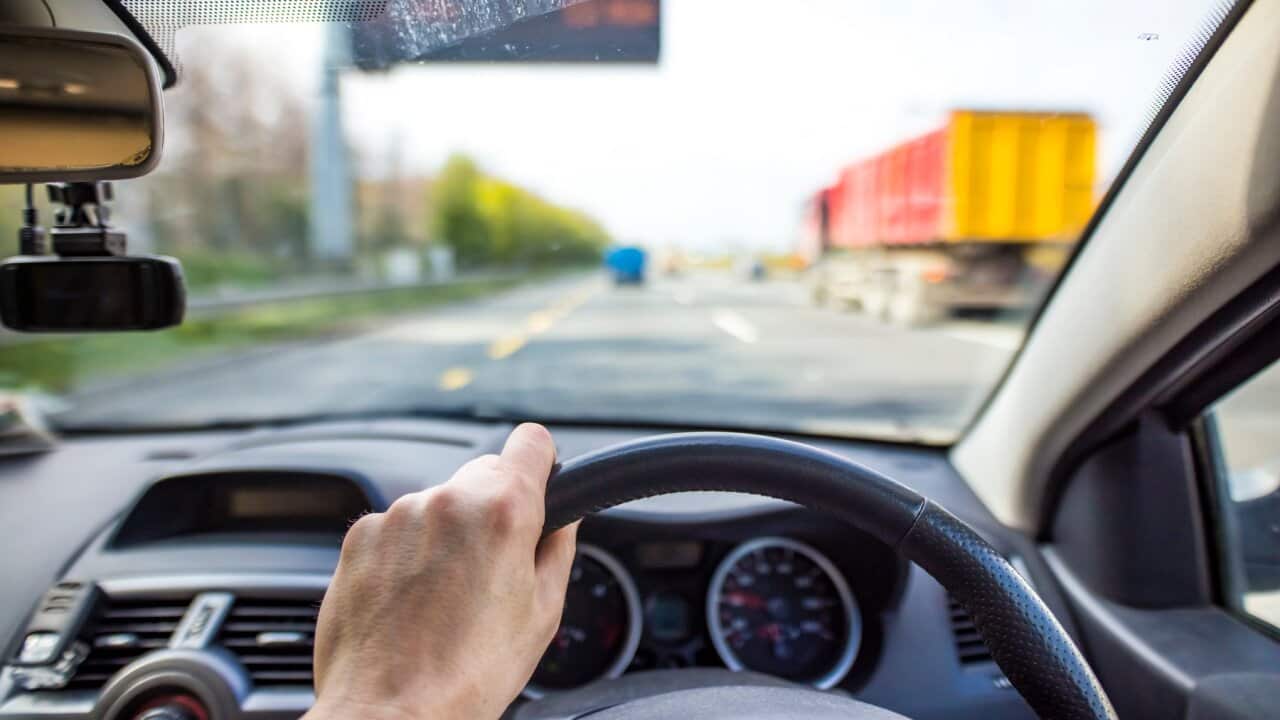 Traffic jam from the driver's perspective