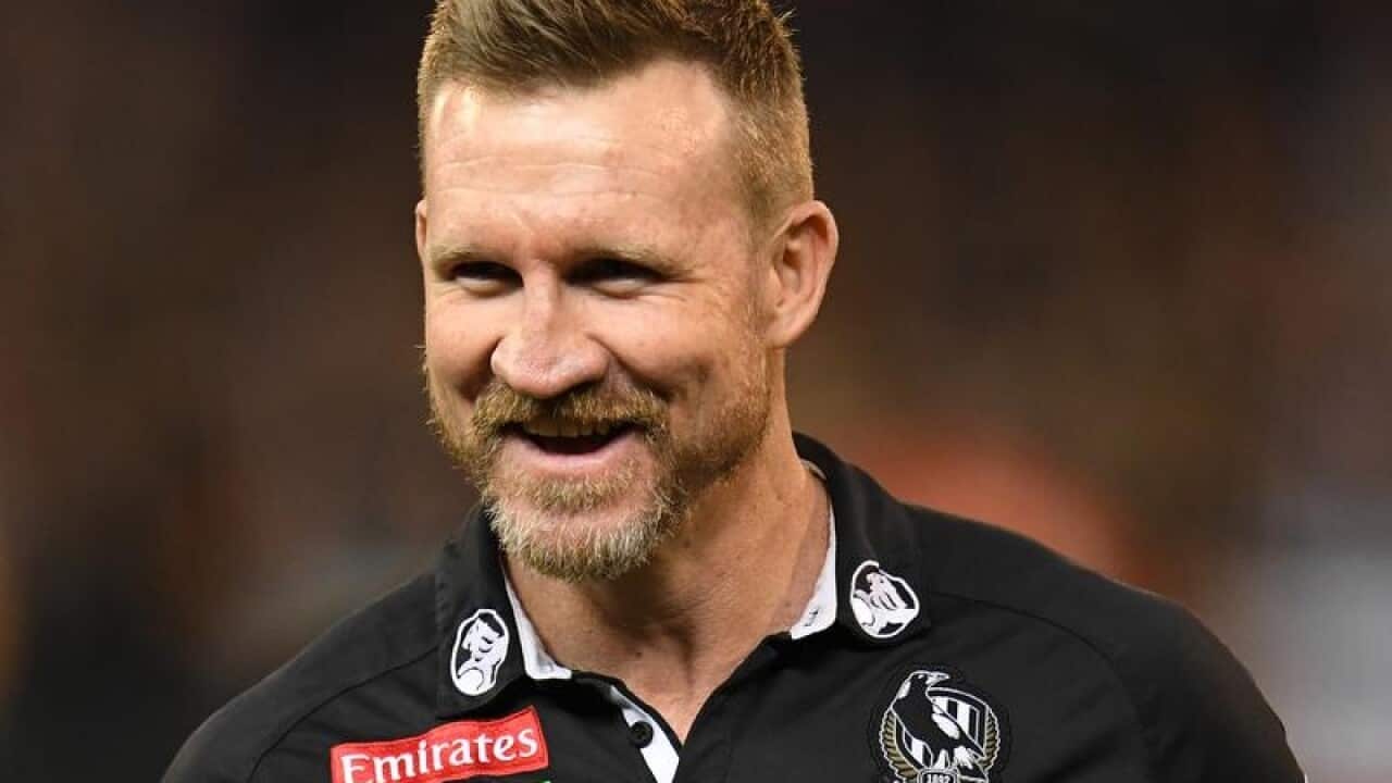 Magpies coach Nathan Buckley.
