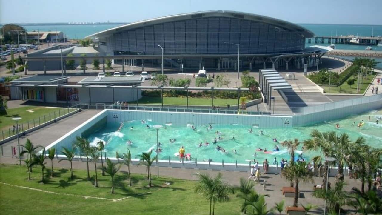 A supplied image made available on Tuesday, March 29, 2011 of a view across the Darwin Waterfront from the top floor of Medina Grand Apartments in Dawrin. (AAP Image/Tourism NT) NO ARCHIVING, EDITORIAL USE ONLY