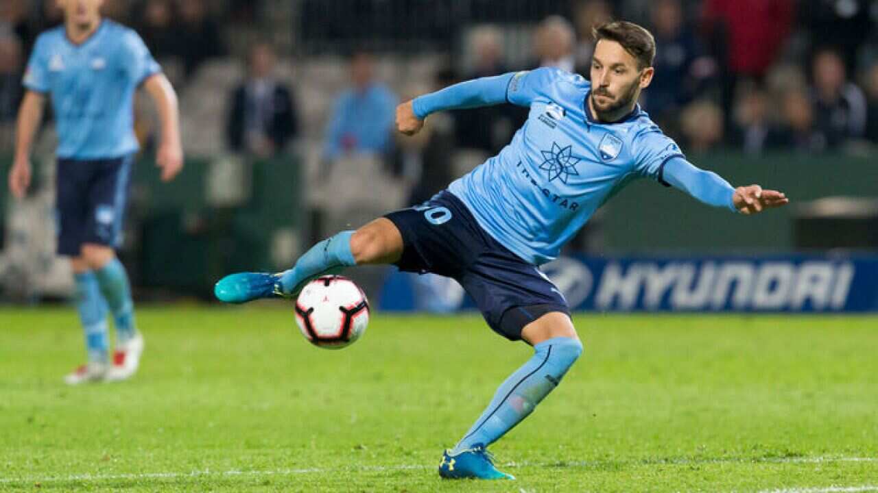 Sydney FC midfielder Milos Ninkovic during the A-League Elimination Final against Melbourne Victory.