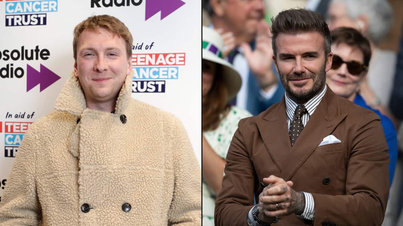 Composite image of Joe Lycett and David Beckham