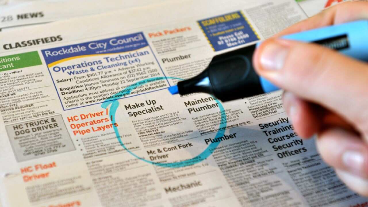 Employment advertising in a newspaper