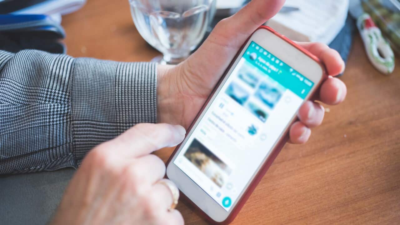 Woman with smart phone