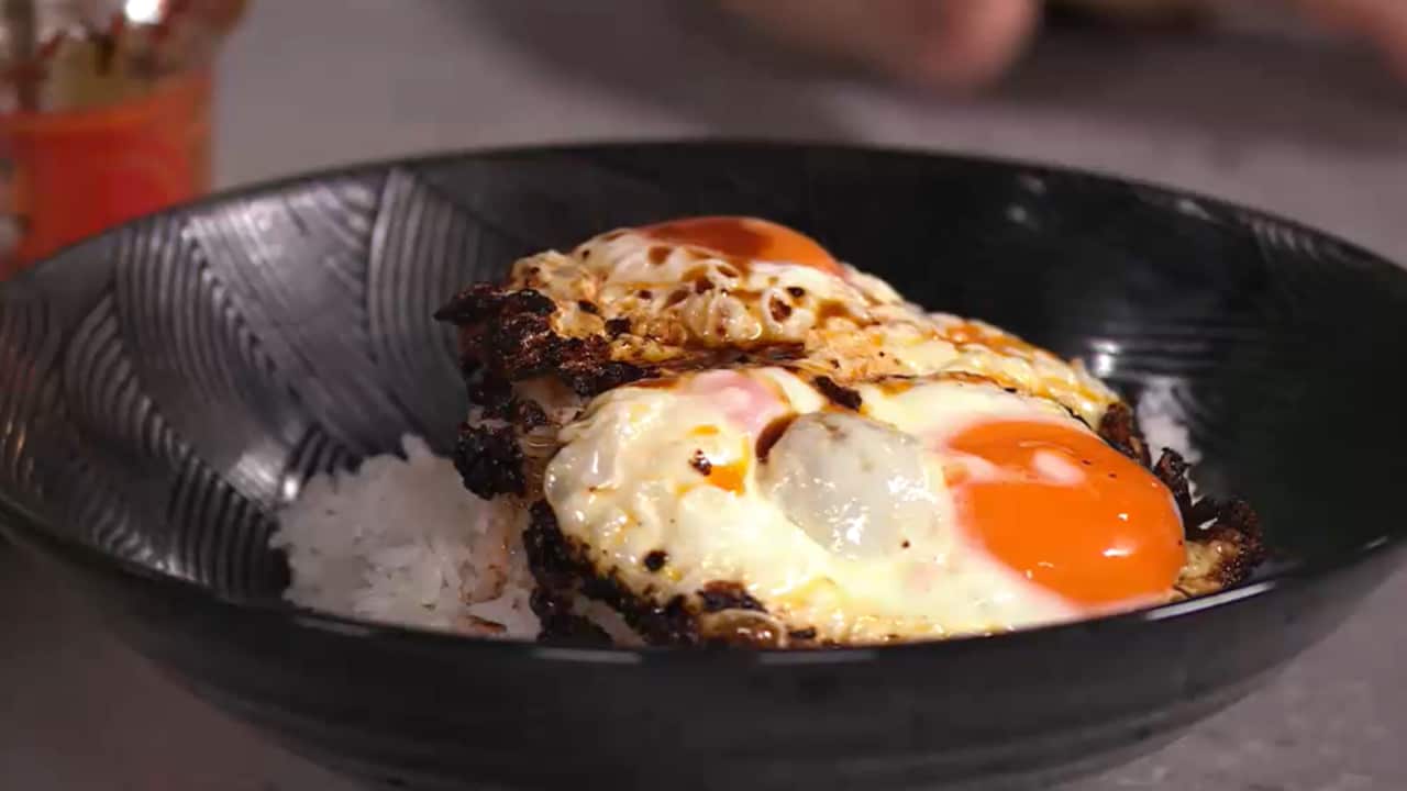 3-egg dinner and dessert