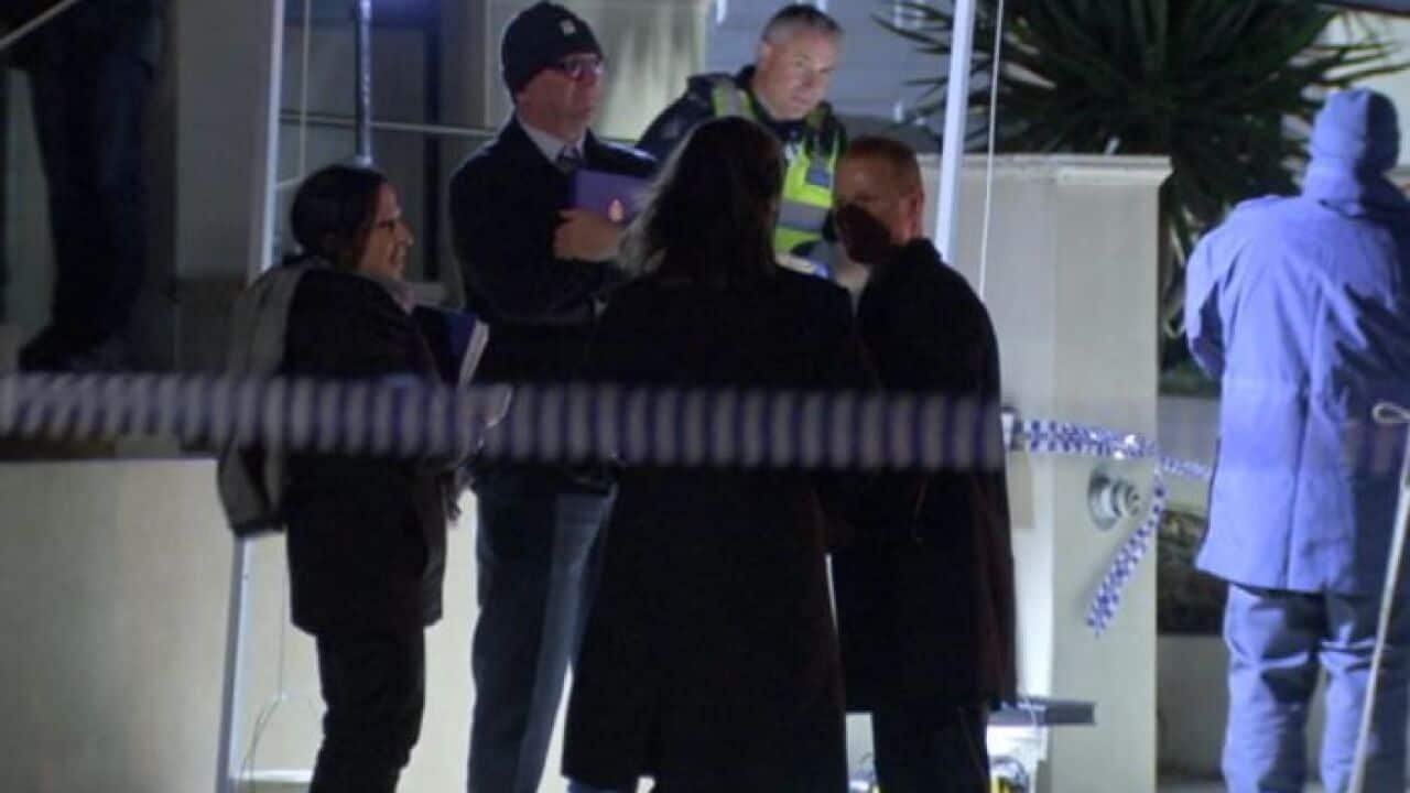 Police fire a number of shots in a bid to distract the dog.