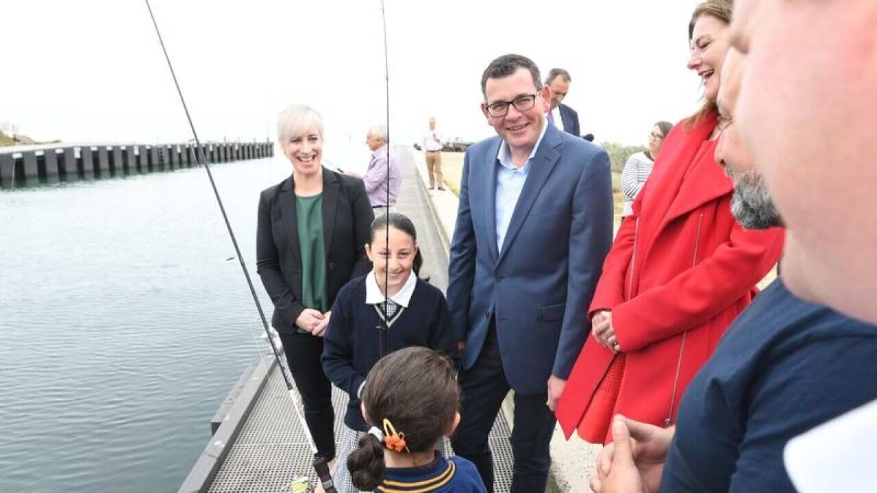 Victorian Premier Daniel Andrews meets locals.