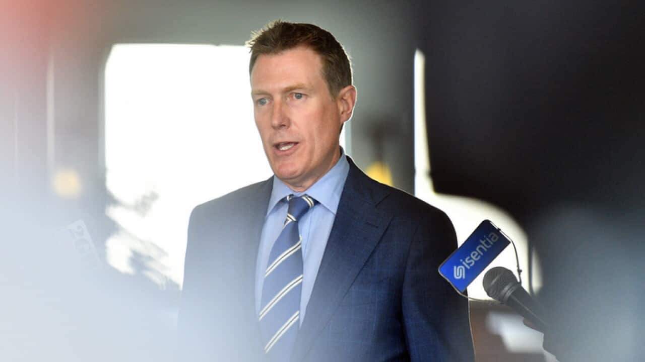 Christian Porter speaking to media