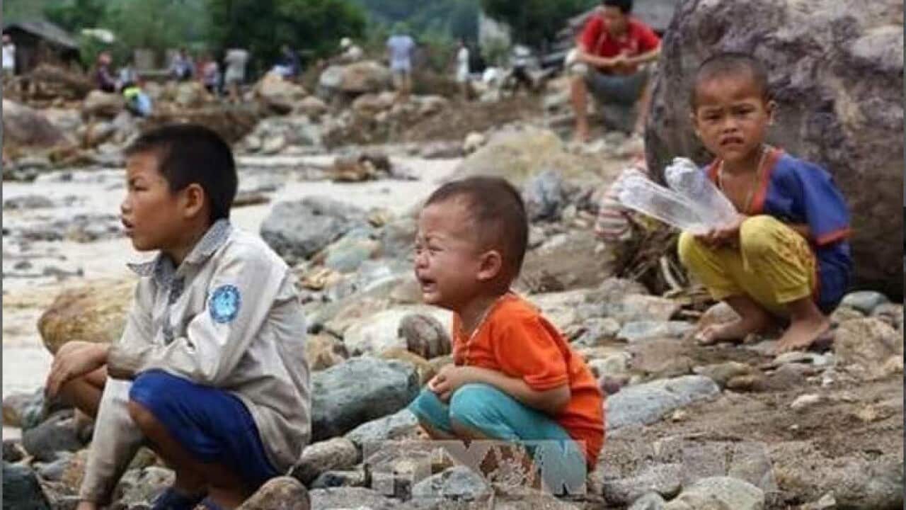 Trẻ em Hà Giang sau cơn lũ