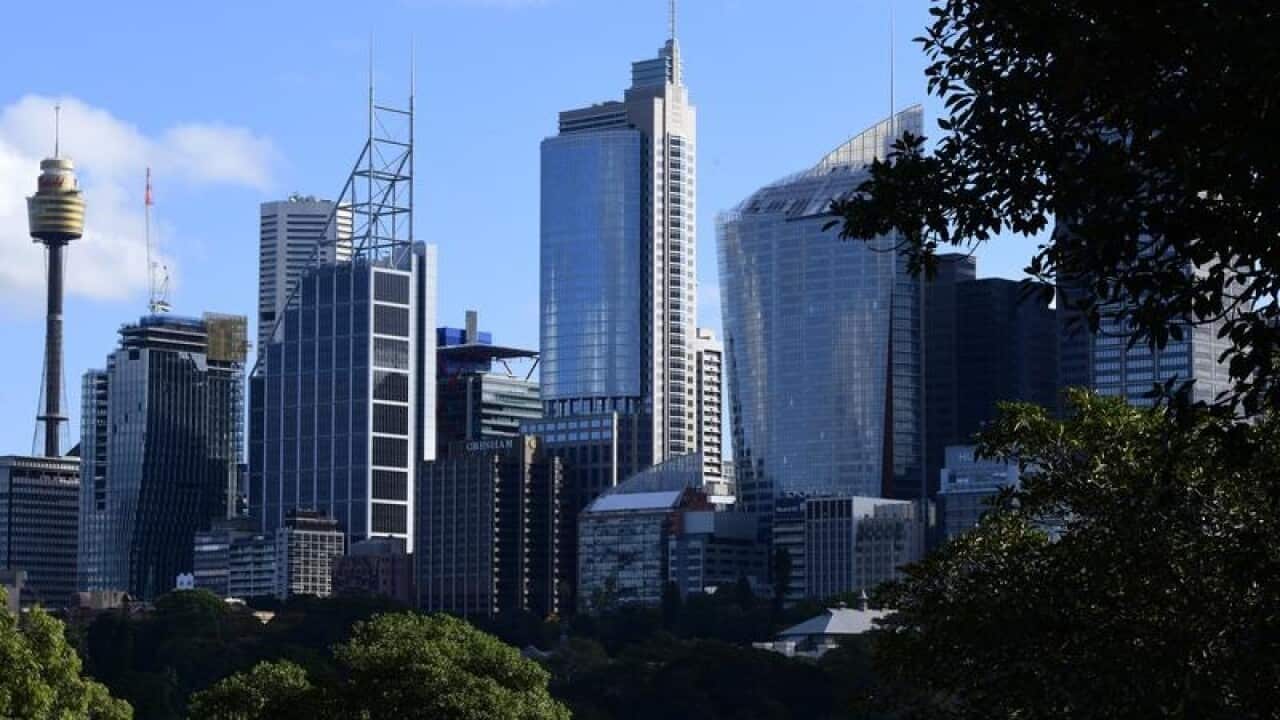 The skyline of Sydney's CBD