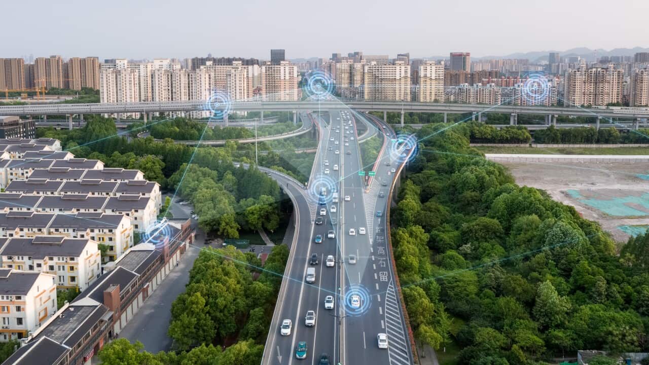 smart transportation with Motorway intersection