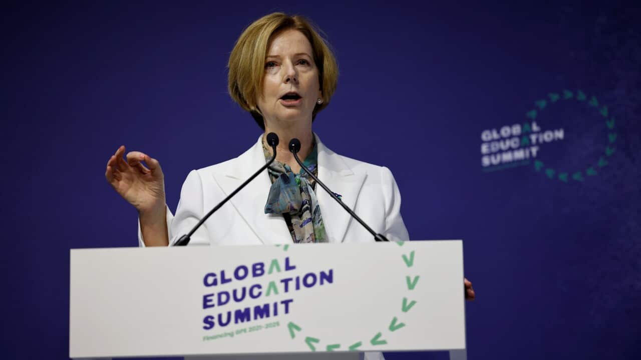 Julia Gillard attends a summit to raise funds for the Global Partnership for Education