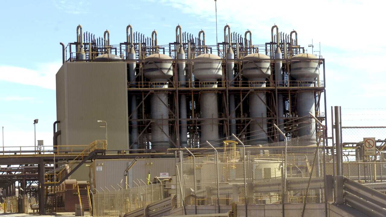 Uranium extraction plant at the Olympic Dam mine site near Roxby Downs